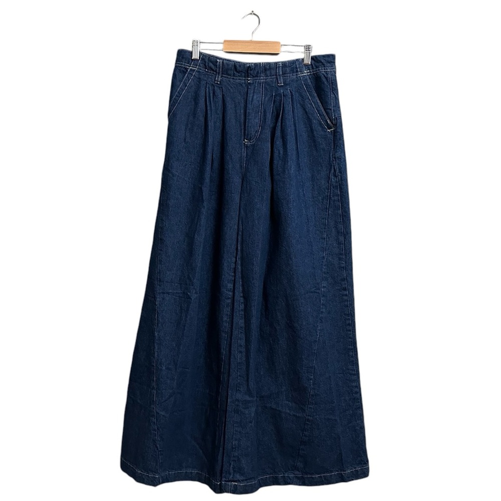 Free People We The Free Equinox Denim Trousers in Ritual Blue - Picture 6 of 13